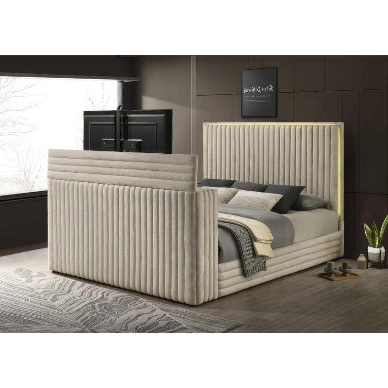 Villege Bed Platform White Queen, White, Queen