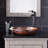 Tempered Copper Metal Circular Vessel Bathroom Sink