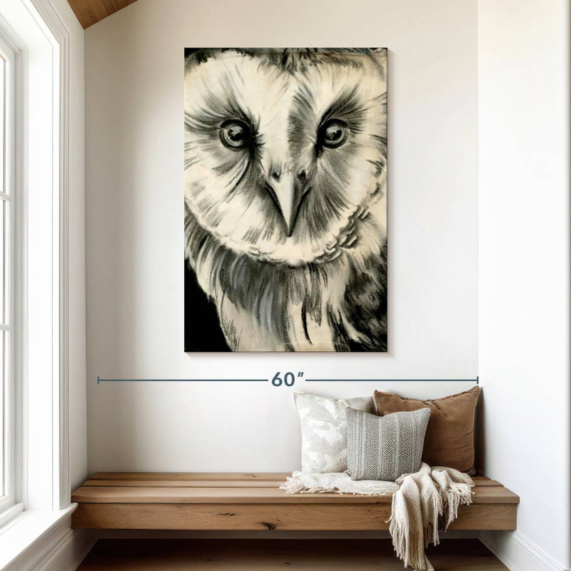 Brampt Charcoal Owl II, 48" H x 32" W