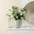 Green Floral Wide-Mouth Ceramic Vase, 7.28" Round Indoor Home Decor