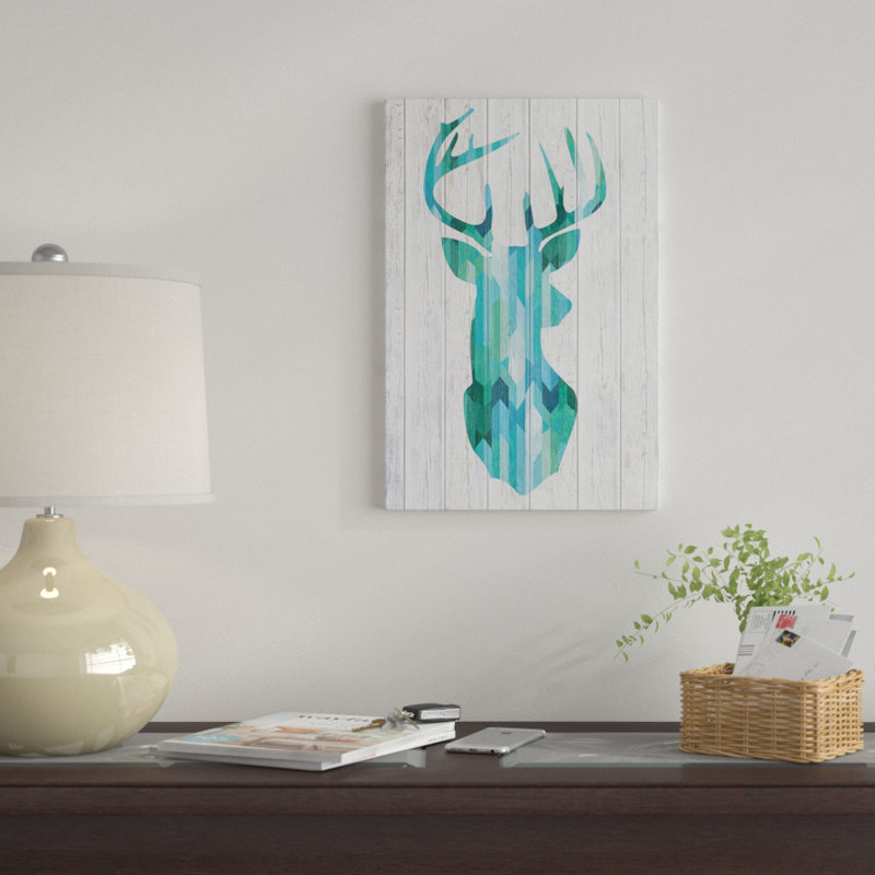 «Blue Buck» par 5by5collective - impression sur toile tendue, Toile avec cadre noir, Pas de tapis
