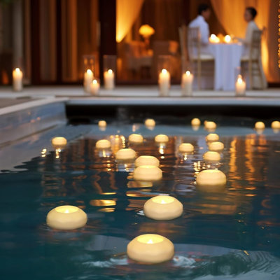 3" H Waterproof Flickering Floating Tealight