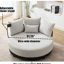 Fauteuil pivotant rond 54,26 po, pivotant sur 360 °, gris, 2 supports pour téléphone surdimensionnés et confortables-199304188