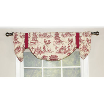 Hajek Cotton Blend Toile Tie-Up Window Valance