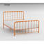 Lit plateforme en métal de couleur orange éblouissant, agrafe de chambre à coucher - sommier non nécessaire pour grand lit, sélection élégante