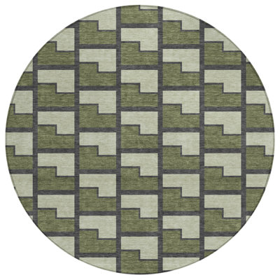 Machine Washable Indoor/Outdoor Lipman ACN2416 Geometric Rug