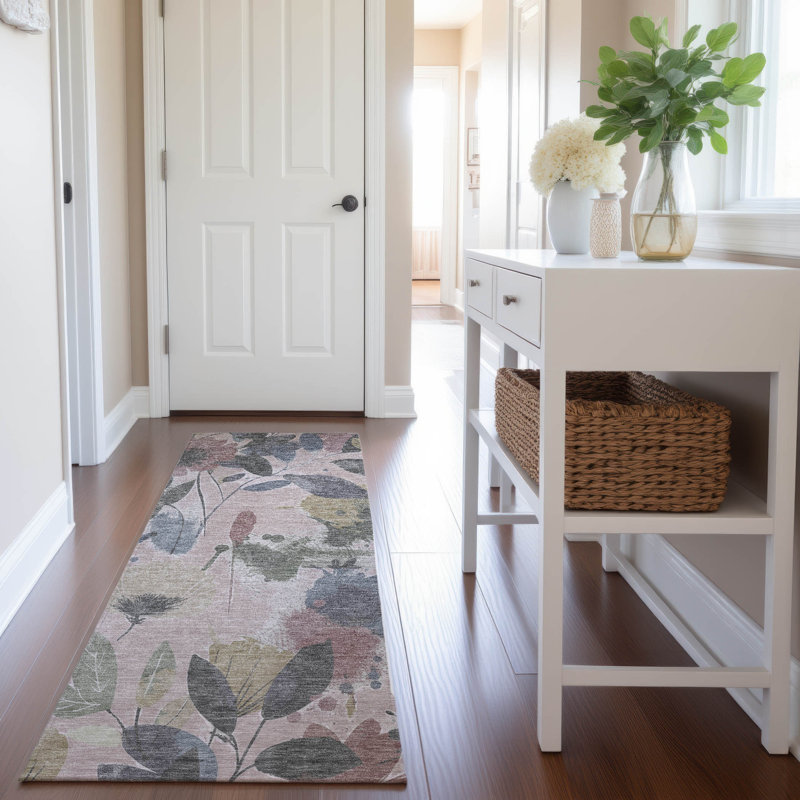 Premium Machine Washable Floyd AMF1549 Floral Rug, Runner 2'3" x 7'6"