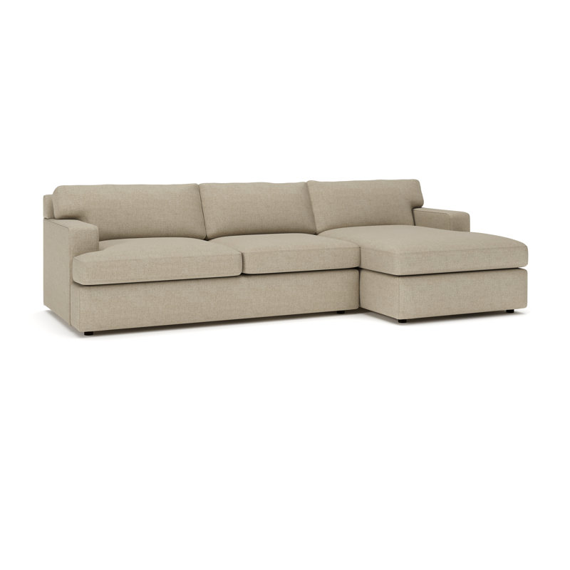 Cleo 2-Piece Upholstered Sectional, Turbo Wheat Basketweave, Right Hand Facing
