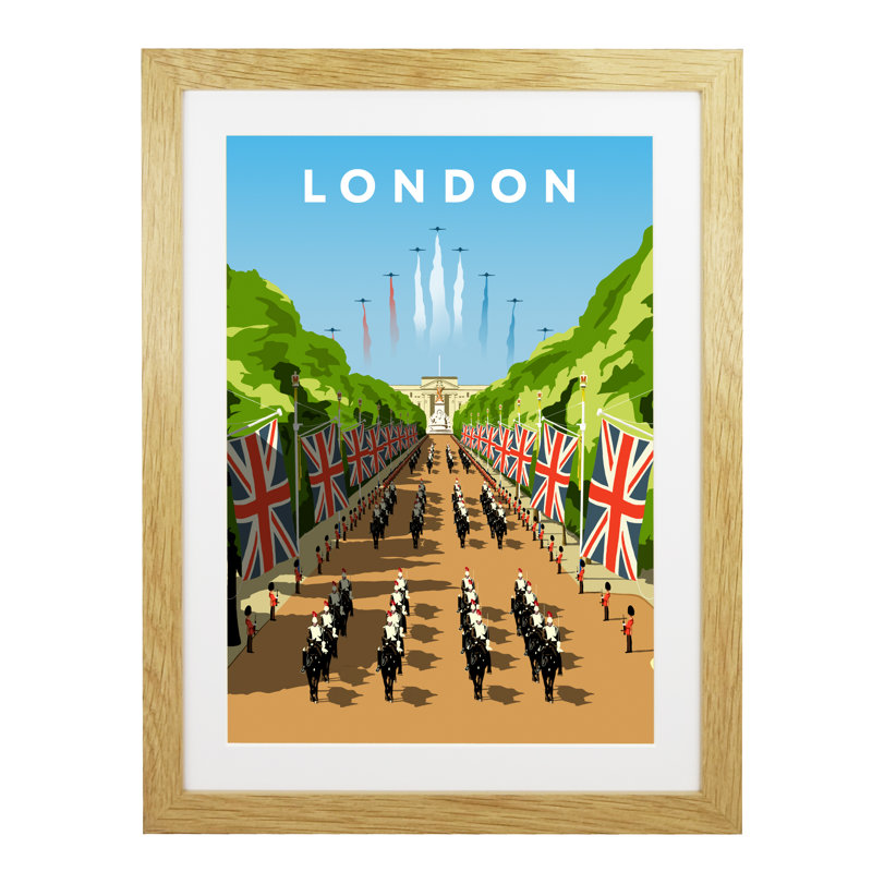 London 5 by Richard O'Neil - Print, 54 cm H x 44 cm W x 2.2 cm D, Oak Wood Frame