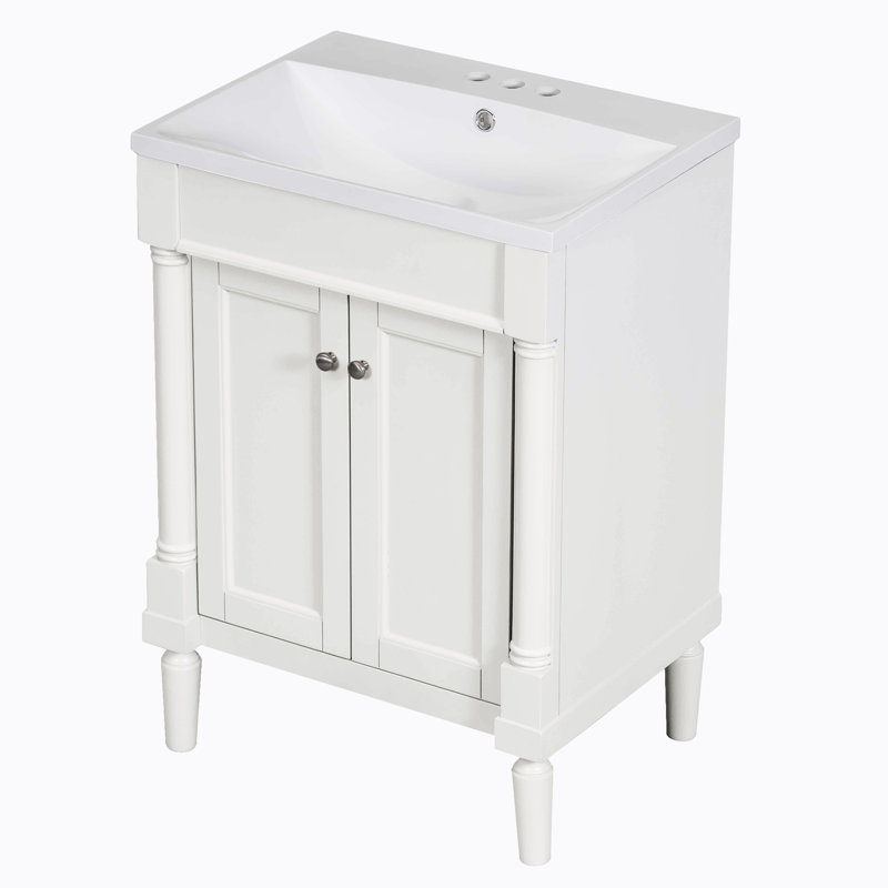 Meuble-lavabo 24 po avec lavabo supérieur, Blanc