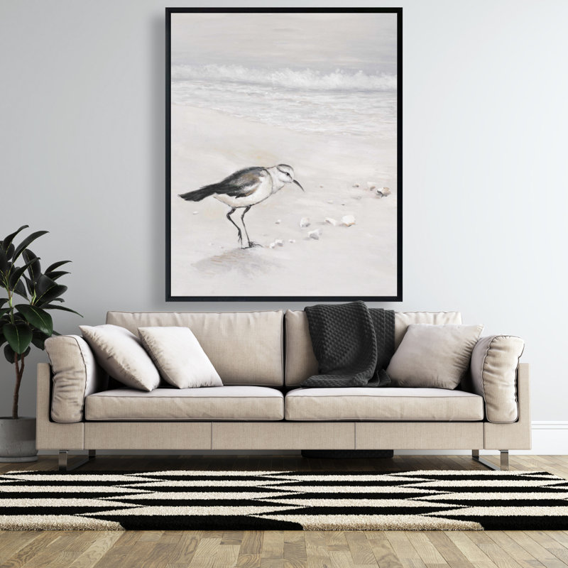 Semipalmated Sandpiper Canvas - White Framed Home Decor