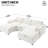 86.5'' Sectional With Chenille Fabric, 5 Seat U-Shaped, Storage And Ottomans, Comfortable Modern For Living Space Pockets, U Shaped Couch , Room Seating-1800864329