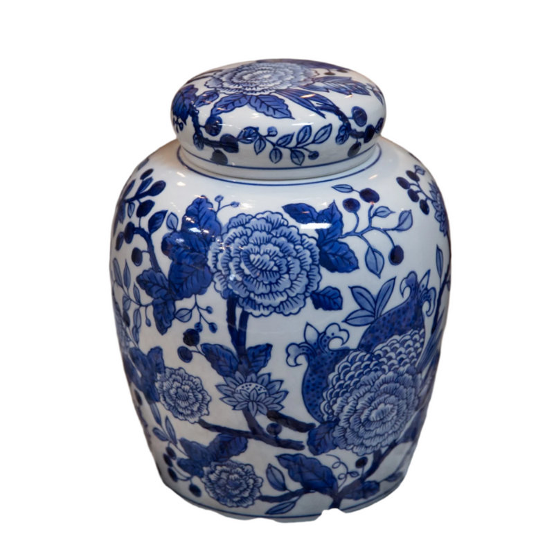 Ceramic Chinoiserie Ginger/temple Jar Blue&white