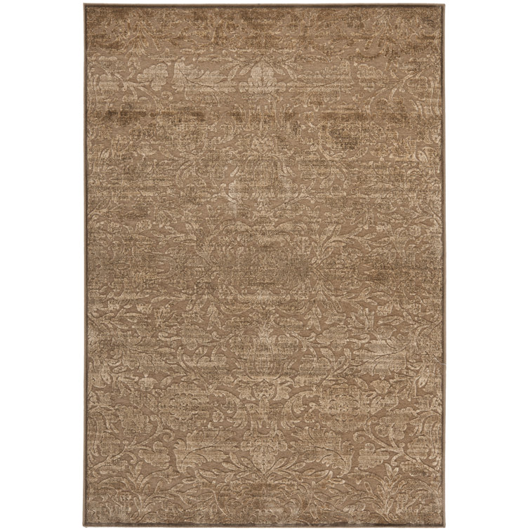 Floral Soft Anthracite/Camel Area Rug