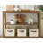 Decorative Storage Bins For Shelves, Storage Baskets With PU Handles, Hand Wash, Canvas, Ivory White, 3-Pack-839544706