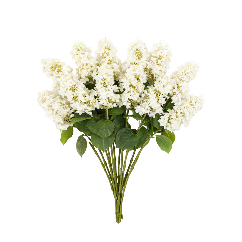 Vintage Cone Hydrangea Floral Stem, White