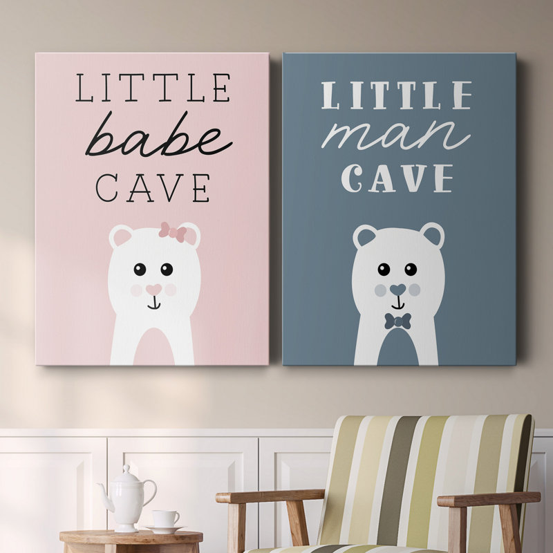 «Little Babe Cave», ensemble de 2 impressions, Pas de tapis, H 12 po x l 16 po x P 1 po, Toile tendue