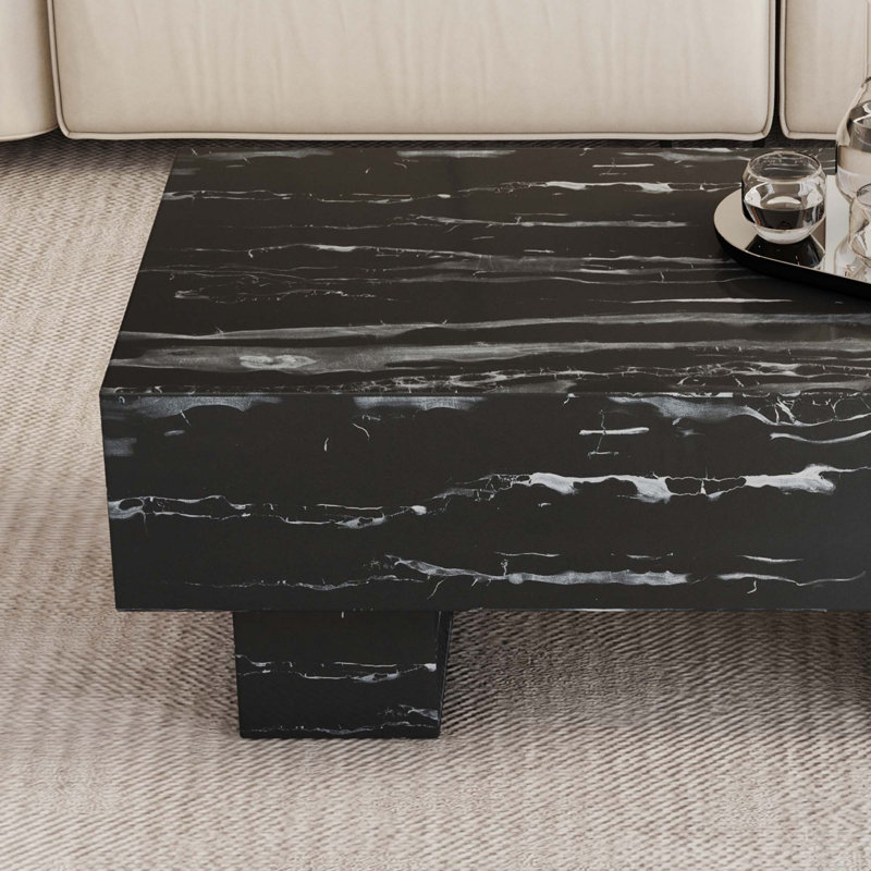 Table basse rectangulaire, Noir, Marbre