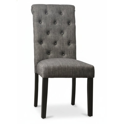 Ivorywood Antique Black & Gray Side Chairs – Set Of 2, Upholstered Dining Seating
