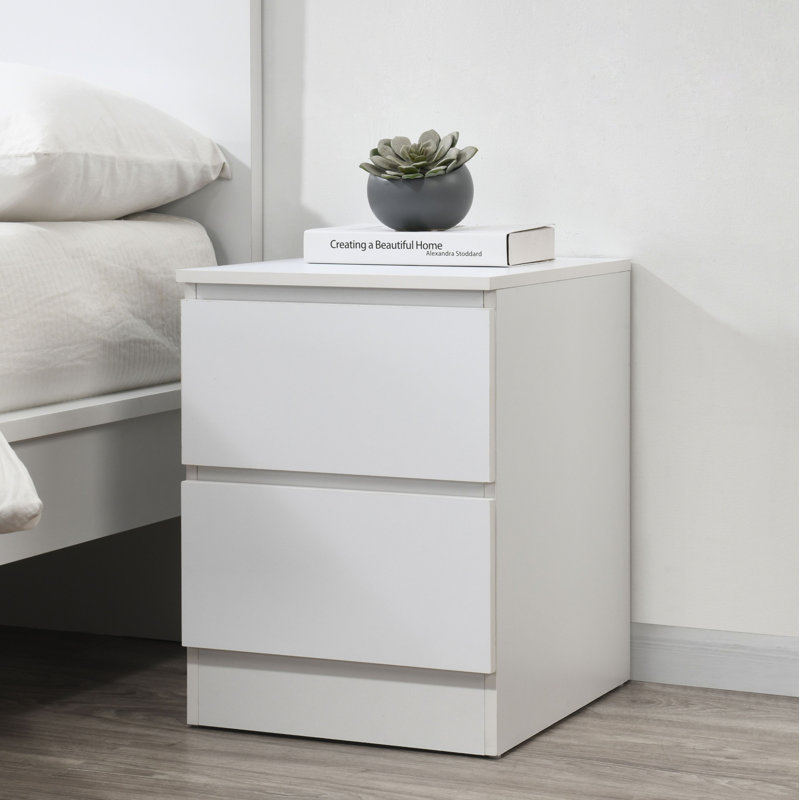 Marqita 2 Drawer Bedside Table, White