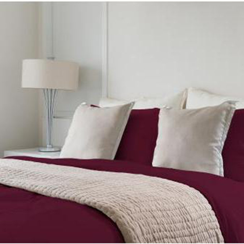 Deluxe Soft 100% Rayon From Bamboo 4-Piece sheet Set, Split King Sheet Set + 2 Pillowcases, Burgundy