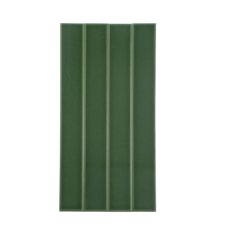 Horizonte 2 X 16 In. Glossy Ceramic Subway Wall Tile (10.76 Sq Ft/Case) - 50 Pack, Forest Green