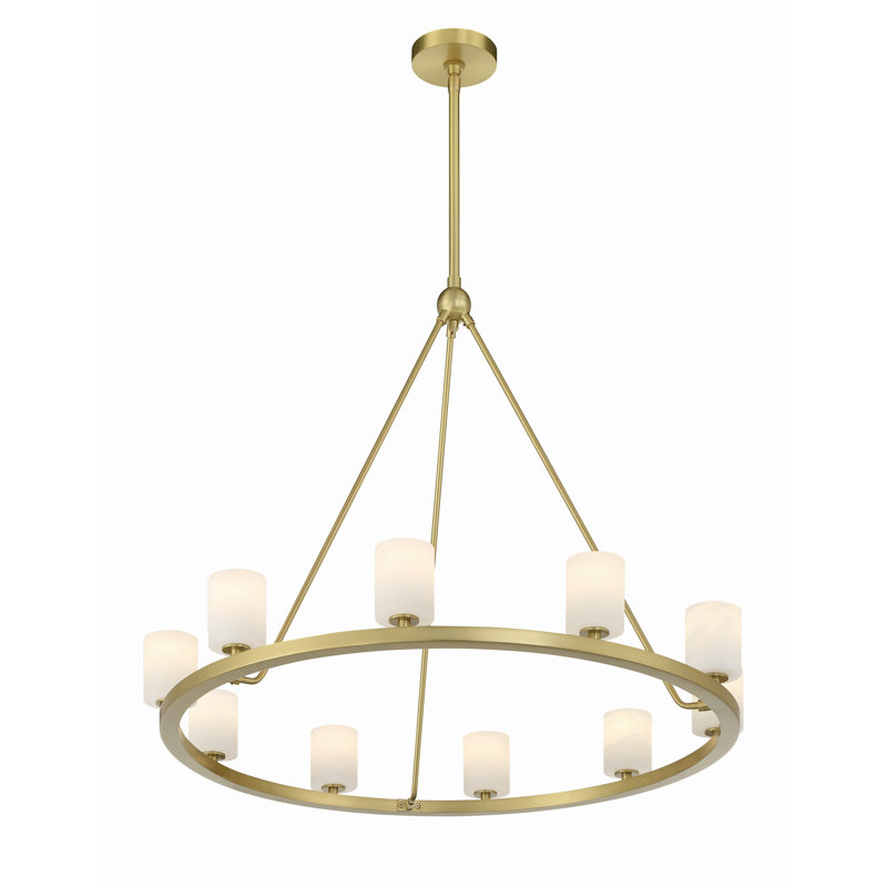 Rashana 10 - Light Steel Dimmable Wagon Wheel Chandelier