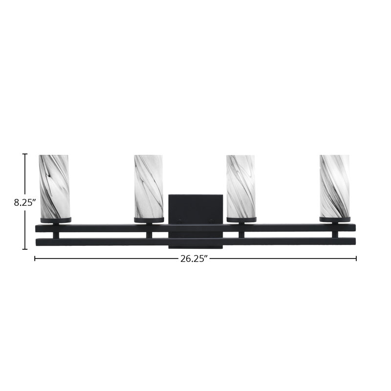 Belmont 4 Light Bath Bar, Black