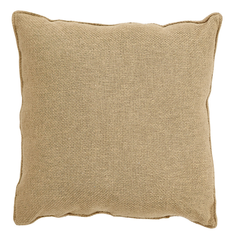 Natural Tan Cotton Burlap Home Sweet Home Square Pillow