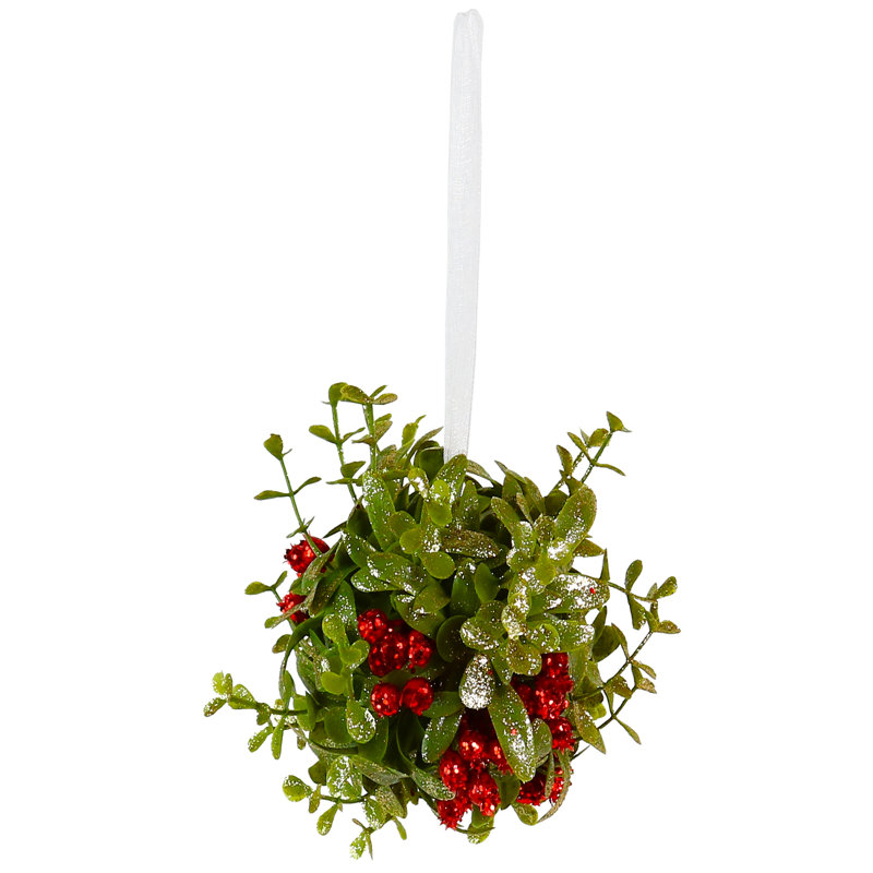 Ornement boule suspendue pailleté Mistletoe