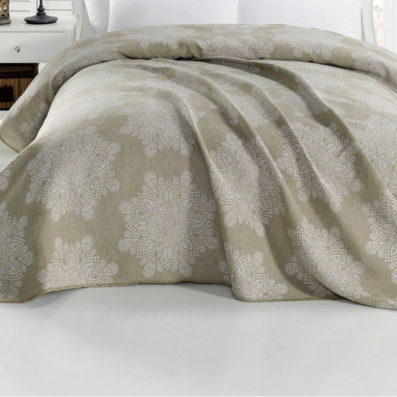 Couvre-lit / couvre-lit 100% coton Sabastian, Moutarde