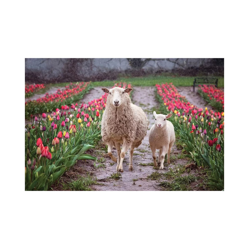 Mommy And Me Tulips by Karen Burke - Wrapped Canvas Print
