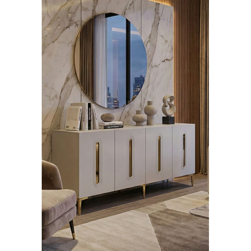 Console, Blanc / Doré