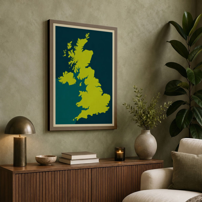 United Kingdom and Ireland Minimalist - Wrapped Canvas, 18x12 - 45.7 x 30.5 cm, White Border