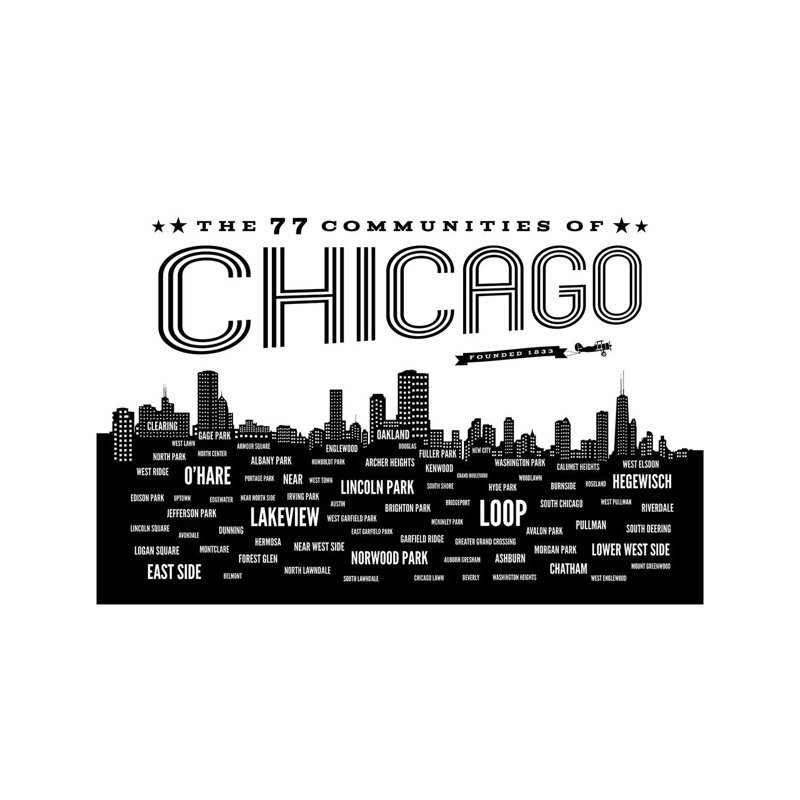 Chicago Communities by Benton Park Prints - Print on Canvas, Wrapped Canvas, 20.32 cm H x 30.48 cm W