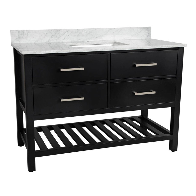 Ensemble de meuble-lavabo simple l 48 po, Noir