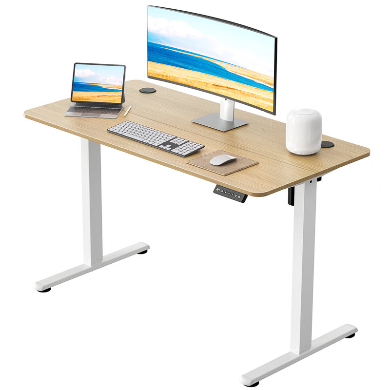 Bureau debout - Bureau à hauteur réglable, H 46,5 po x l 48 po x P 23,6 po, Chêne blanc