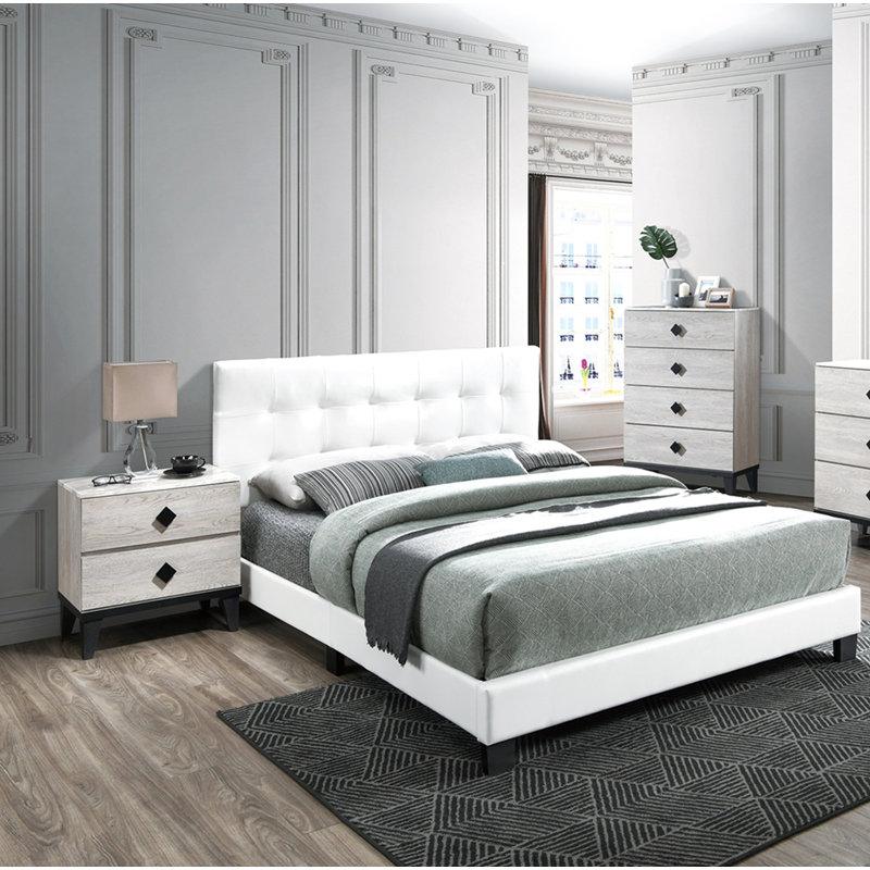 Mobilier de chambre à coucher de style moderne 1pc, Lit double