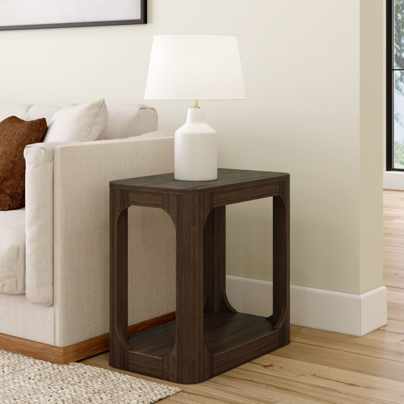 Zulai Solid Wood End Table, Walnut