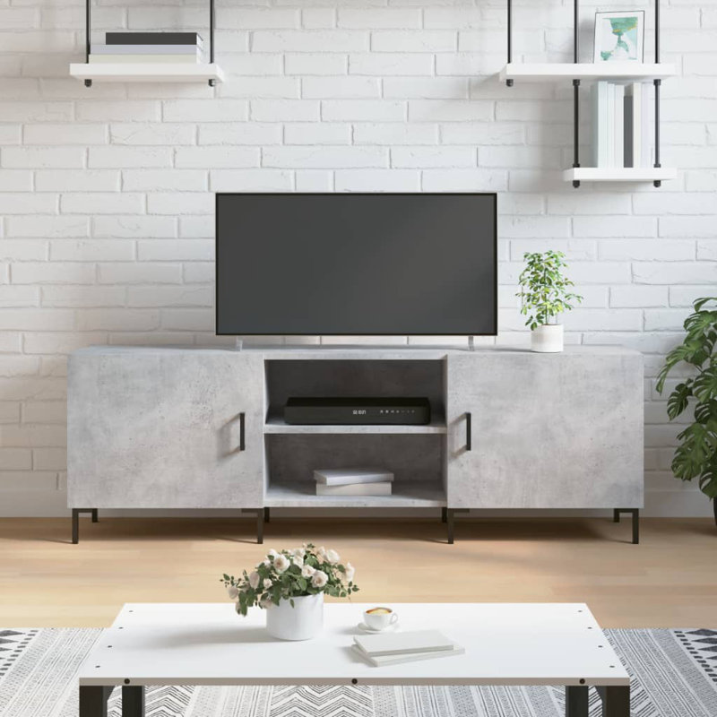 Merrilu TV Cabinet 150x30x50 cm Engineered Wood, Concrete Grey
