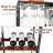 Mini Bar Table  3-Tier Trapezoidal Liquor Bottle Display Shelf with Glass Holder and Fences