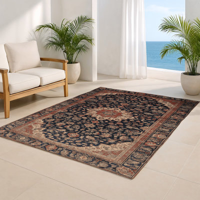 Tapis d'intérieur et d'extérieur brun Persian