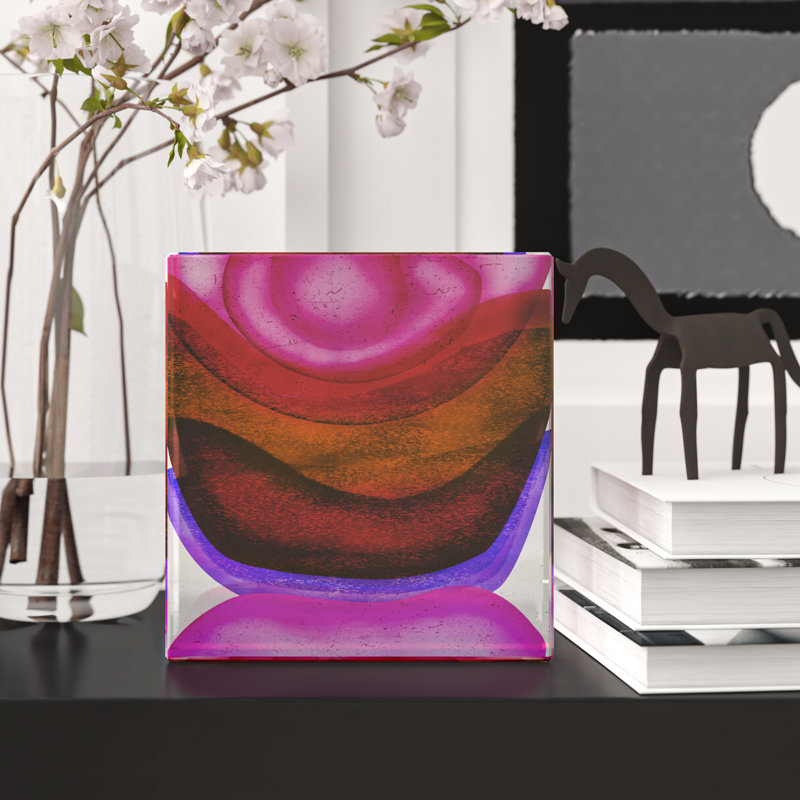 Crown Block, 7.75" H x 7.5" W x 2.75" D, Sunset