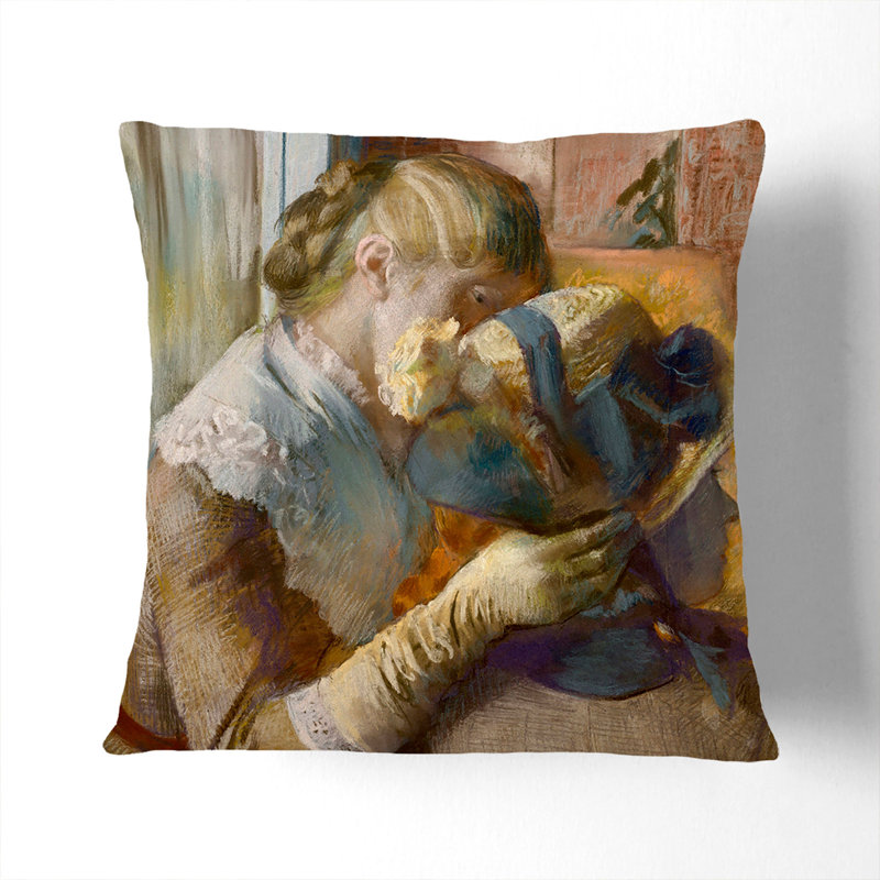 At The Milliners Square Throw Cushion, 40cm W x 40cm D x 15cm D, White