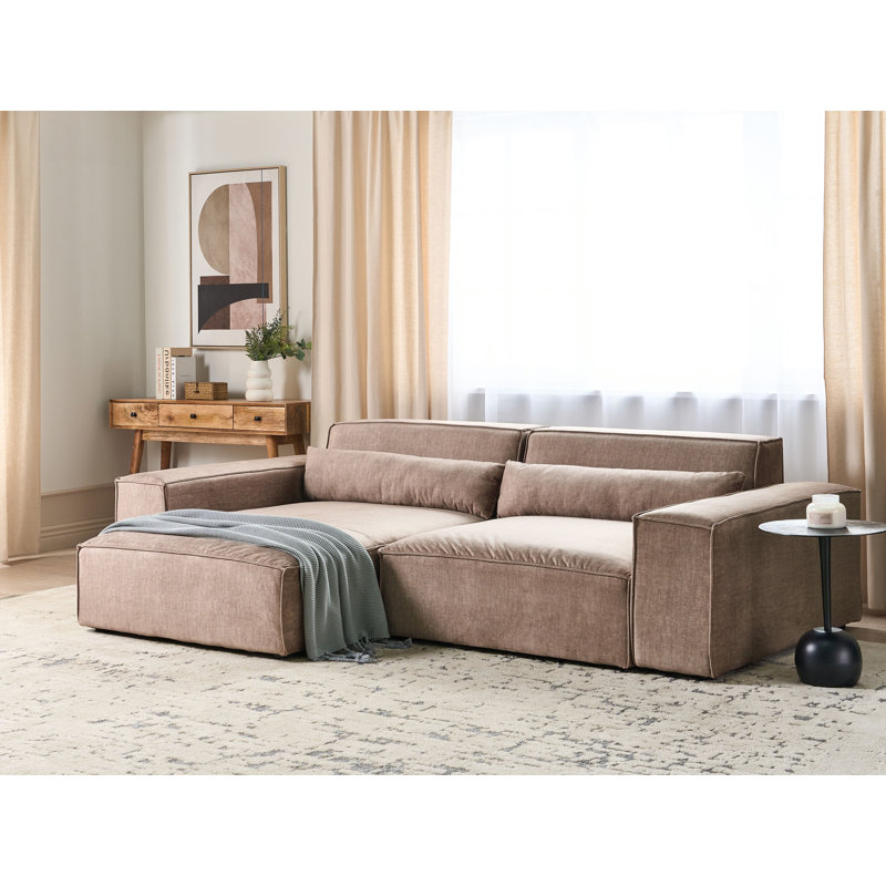 Boleslovas Sofa & Chaise, Brown, Left Hand Facing