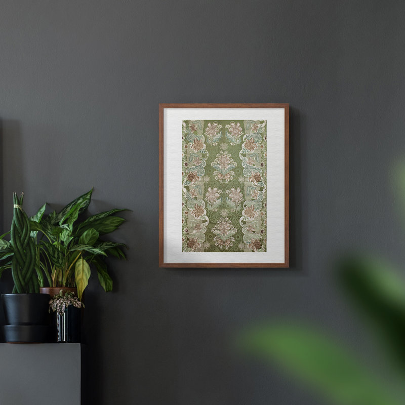 William Morris, reproduction encadrée CL XXXVI, Noyer, H 14 po x l 11 po