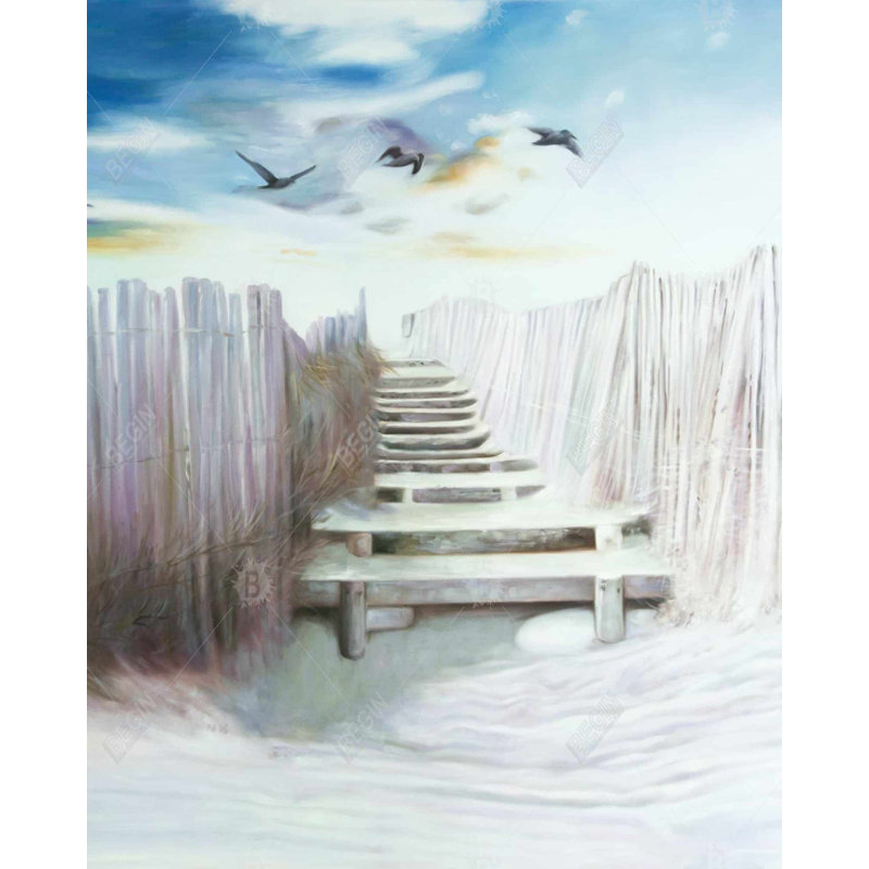 Break at the beach - décor de toile encadrée, "Coastal Bird", H 61,25 po x l 49,25 po