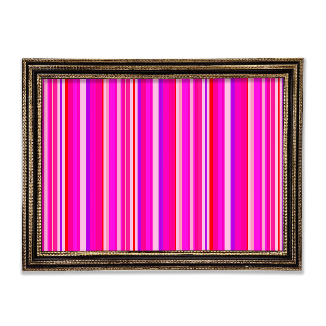 Retro Stripes Pink Gerahmter Druck