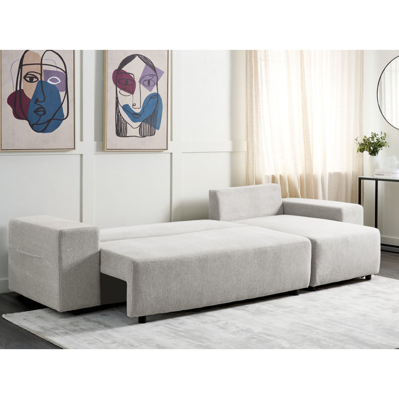 Avrian 3 Seater Sofa Bed, Light Grey, Left Hand Facing