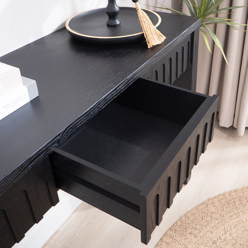 Console à 4 tiroirs, Noir